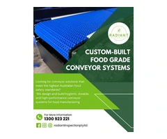 Custom-built food grade conveyor systems in Melbourne
