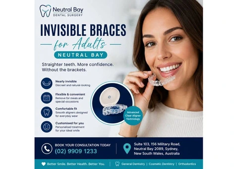 Comfortable invisible braces for adults neutral bay at Trusted Local Clinic