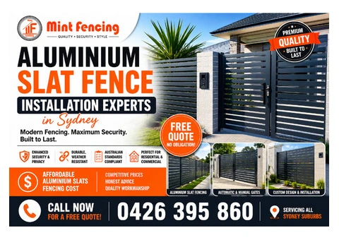 Aluminium Slat Fence Installation Experts in Sydney