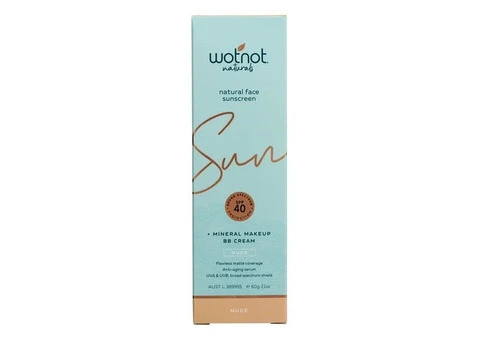 Buy Wotnot Naturals Natural Face Sunscreen SPF 40 + Mineral MakeUp BB Cream Nude 60 gm