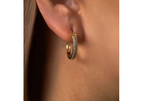 Lab-Grown Diamond Hoop Earrings