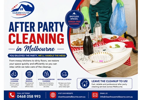 Trashed House Post-Party? Urgent Clean Up Melbourne Wide