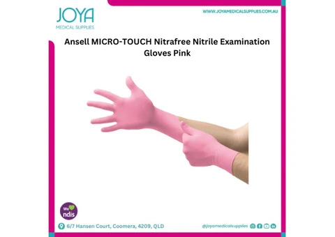 Ansell MICRO-TOUCH Nitrafree Nitrile Examination Gloves Pink - Joya Medical Supplies