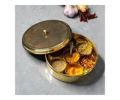 Hand Crafted Brass Spice Box: Every Spice in Its Perfect Place