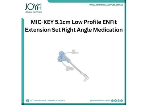 MIC-KEY 5.1cm Low Profile ENFit Extension Set Right Angle Medication