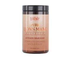 Buy Teelixir Organic Pure Lions Mane Mushroom Powder 100 gm Australia