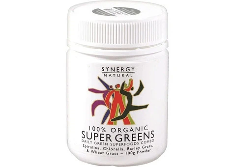 Buy Synergy Natural Organic Super Greens Powder Australia | 100gm, 200gm, 500gm, 1kg