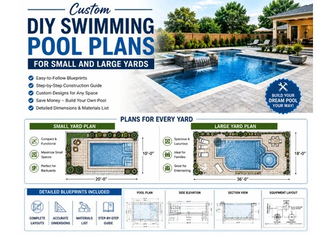 Custom DIY Swimming Pool Plans for Small and Large Yards