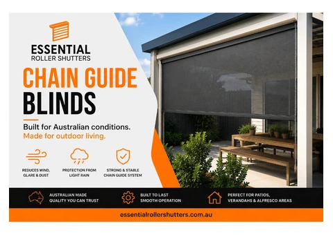 Chain Guide Blinds Australia | Essential Roller Shutters