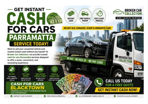 Get Instant Cash with Our Cash for Cars Parramatta Service Today