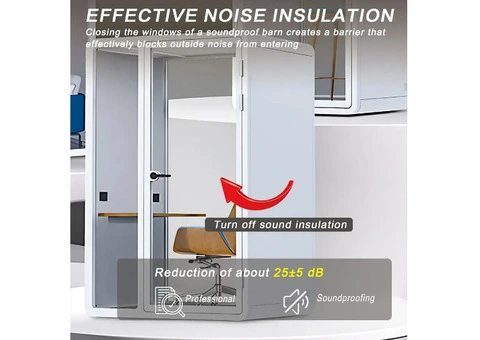 Enterprise Ventilated Sound Booths - Office Study Pod with Sockets
