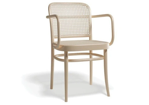 TON 811 Cane Armchair with Natural Woven Seat & Backrest Design