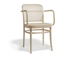 TON 811 Cane Armchair with Natural Woven Seat & Backrest Design