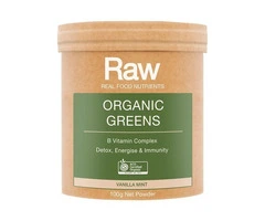 Buy Raw Real Food Nutrients Organic Greens Powder Vanilla Mint Australia | 100g, 200g & 500g