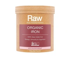 Buy Raw Real Food Nutrients Organic Iron Powder Apple Blackcurrant 100g Australia