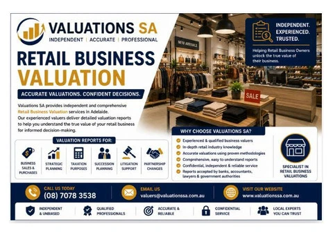 Retail Business Valuation – Independent Business Valuation Experts in Adelaide