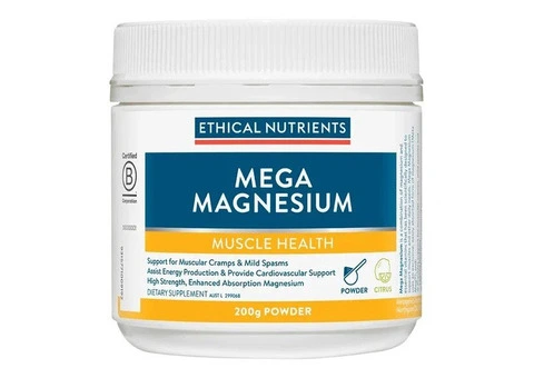 Buy Ethical Nutrients Mega Magnesium Powder Citrus 200g & 450g Australia