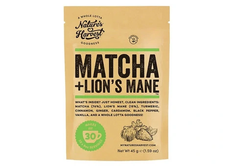Nature’s Harvest Matcha Lions Mane for Focus & Energy