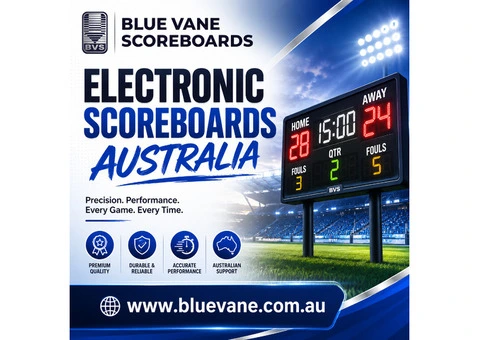Electronic Scoreboard Australia- Premium Blue Vane Scoreboard Solutions