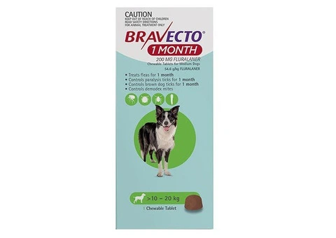 Bravecto 1 Month Chew for Medium Dogs