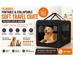 Buy Feandrea Portable and Collapsible Soft Travel Crate for Dogs, Cats and Rabbits