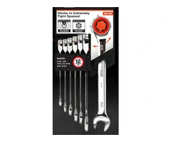 Ratchet spanner set 7 piece SAE