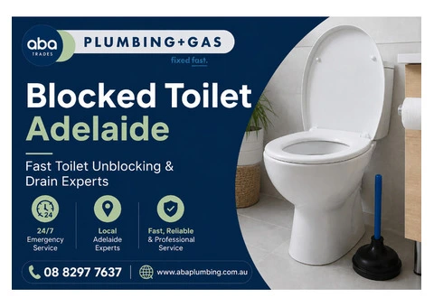 Blocked Toilet Adelaide | Fast Toilet Unblocking & Drain Experts