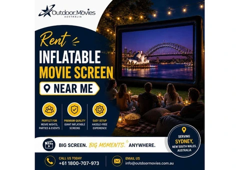 Rent Inflatable Movie Screen Near Me for Outdoor Events in Sydney