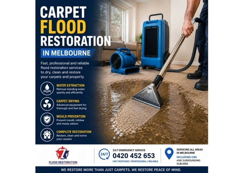 Carpet Flood Restoration in Melbourne | 24/7 Emergency Service