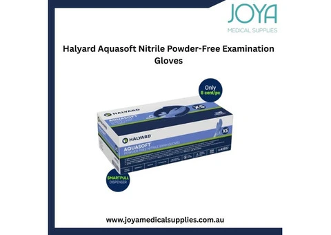 Halyard Aquasoft Nitrile Powder-Free Examination Gloves - Joya Medical Supplies