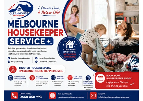 Professional Melbourne Housekeeper Service | Clean House