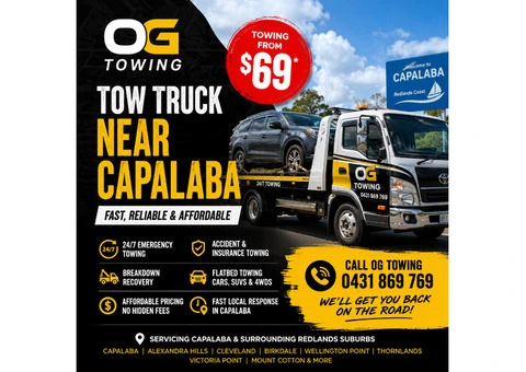 Tow Truck Near Capalaba From $69 | 24/7 Fast Emergency Towing