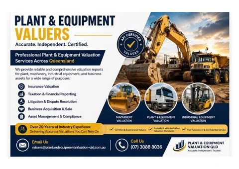 Plant and Equipment Valuers | Certified QLD Experts