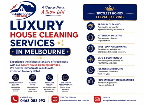 Luxury House Cleaning Services in Melbourne | Clean House