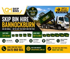 Skip Bin Hire Bannockburn — 2m³ to 9m³ Skip Bins + Hook Bins 8m³ to 30m³ | GM Skip Bins