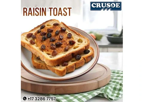 Enjoy Fresh Raisin Toast at Crusoe Cafe Cleveland