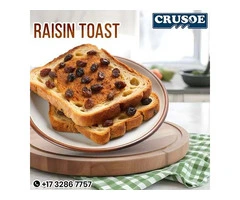 Enjoy Fresh Raisin Toast at Crusoe Cafe Cleveland