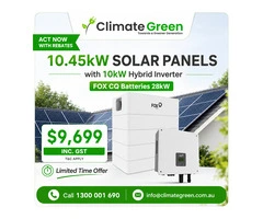 10.45kW Solar, 28kWh FOX Battery & 10kW Hybrid Inverter – $9,699
