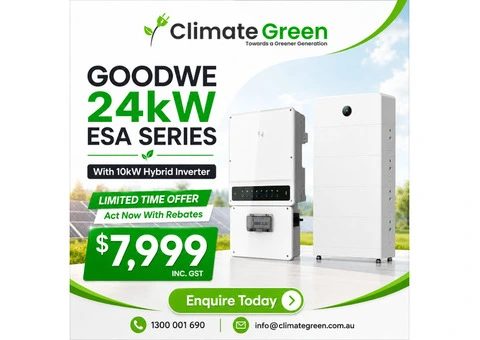 GoodWe 24kWh ESA with 10kW Hybrid Inverter – $7,999