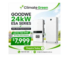 GoodWe 24kWh ESA with 10kW Hybrid Inverter – $7,999