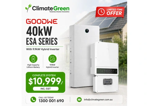GoodWe 40kWh ESA with 9.9kW Hybrid Inverter – $10,999