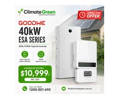 GoodWe 40kWh ESA with 9.9kW Hybrid Inverter – $10,999