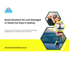 Quick Solutions for Lost Damaged or Stolen Car Keys in Sydney