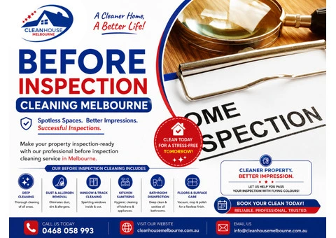 Before Inspection Cleaning Melbourne | Clean House