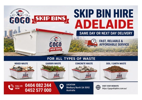Same Day Skip Bin Hire Adelaide | GoGo Skip Bins
