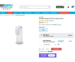 Dentipet Finger Brush For Dogs & Cats 1 Piece | VetSupply Australia