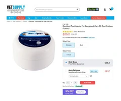 Dentipet Toothpaste For Dogs And Cats 70 Gm Beef Flavour 1 Pack | VetSupply Australia