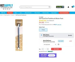 GVP Dual End Toothbrush Blister Pack 1 Piece | VetSupply Australia