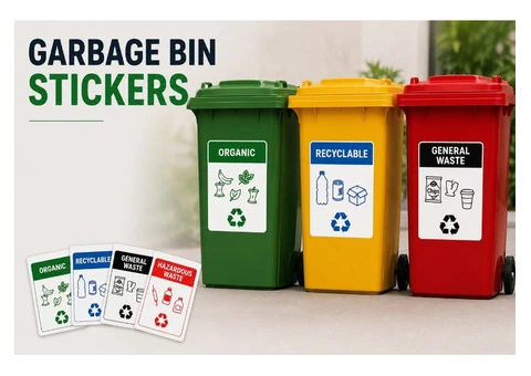 Garbage Bin Stickers for Clear Bin Identification