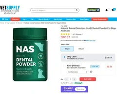 Natural Animal Solutions (NAS) Dental Powder For Dogs And Cats 80 Gm | VetSupply Australia